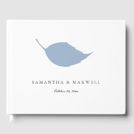 Visitas Livro de Convidado de Casamento Folha Azul Dusty