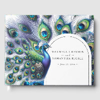 Livro de Convidado de Casamento Majestoso Peacock