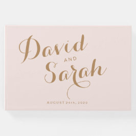 Visitas Livro de Convidado de Casamento Rosa Esbranquiçado