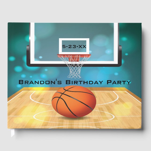 Visitas Livro de Convidado de Design de Basquete (Frente)