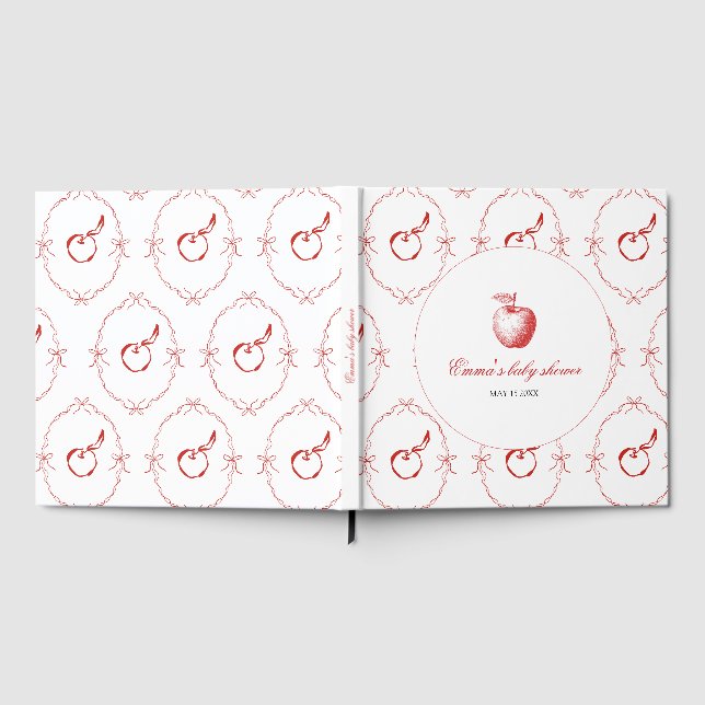 Visitas Livro de Convidado do Chá de fraldas Red Apple (Completo)
