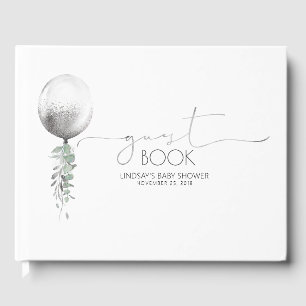 Visitas Livro de Convidado do Chá de fraldas Silver Ballo
