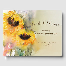 Visitas Livro de Convidado do Chá de panela Sunflower