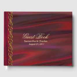 Visitas Livro de Convidado do Vinho Red Satin