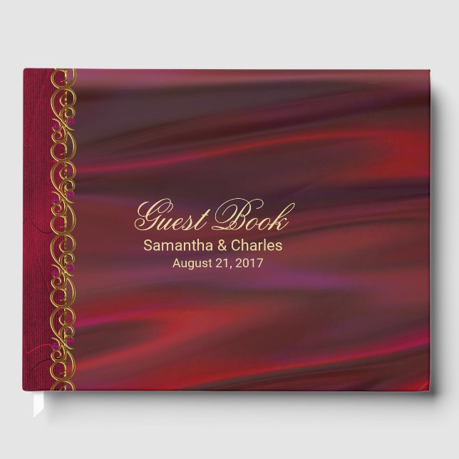 Visitas Livro de Convidado do Vinho Red Satin (Frente)