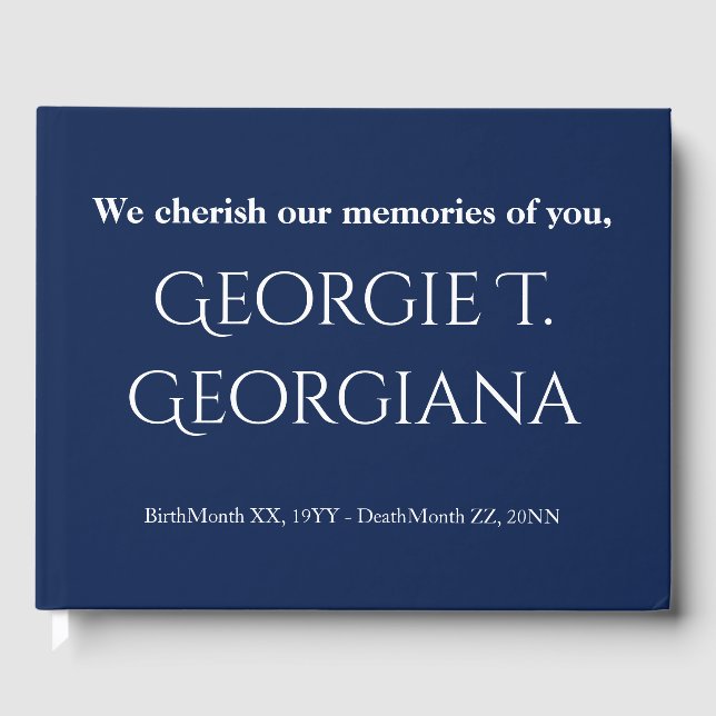 Visitas Livro de Convidado Funeral Minimalista (Frente)