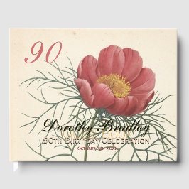 Visitas Livro de Convidado Personalizado de Peony de 90 Fe