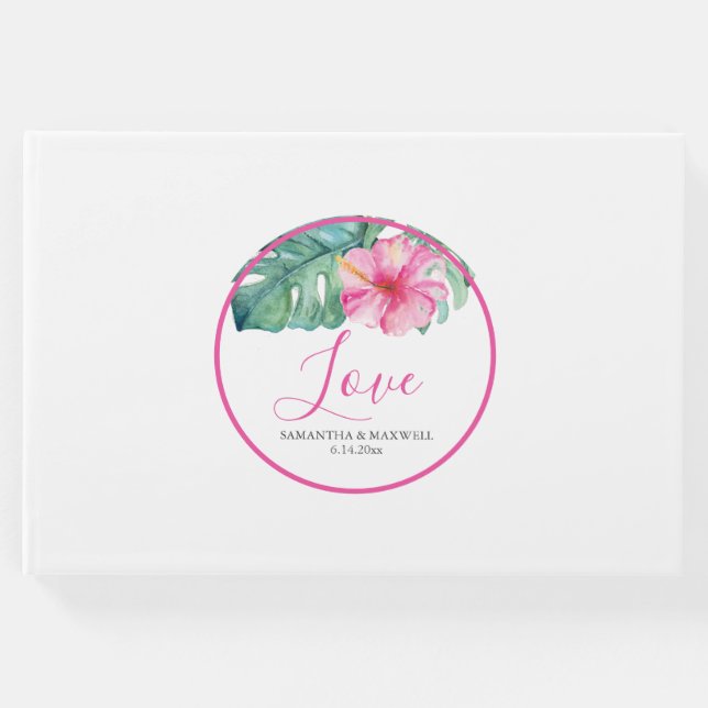 Visitas Livro de Convidado Personalizado Floral (Frente)