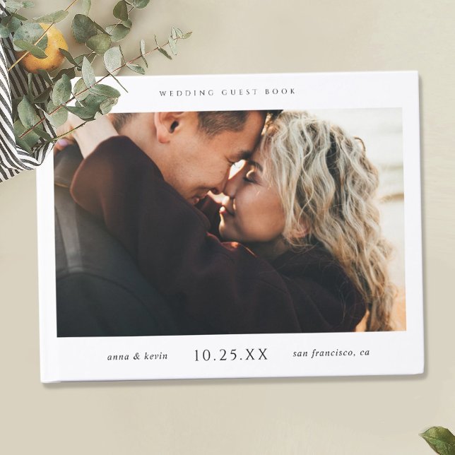 Visitas Livro de Convidado Simples de Casamento Chic com F (Criador carregado)