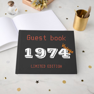 Visitas Livro de convidados 1974 ano Presente de aniversár