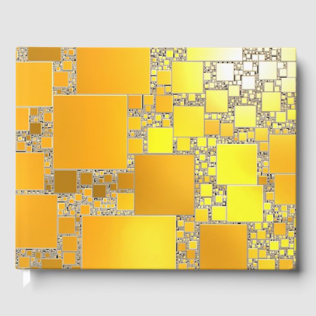 Visitas Livro de Convidados Amarelo-Laranja Esquadrado (Frente)