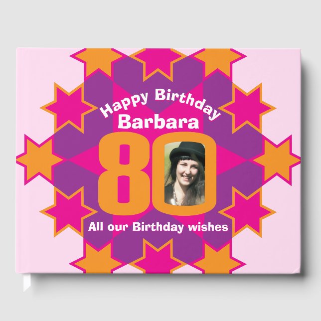 Visitas Livro de convidados cor-de-rosa cor-de-rosa, estre (Frente)