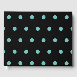 Visitas Livro de Convidados da bolinhas (Black & Aqua)