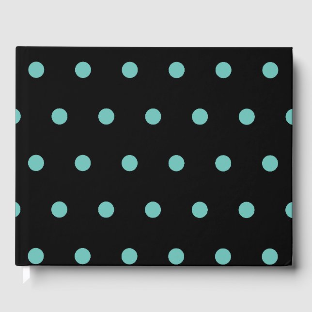 Visitas Livro de Convidados da bolinhas (Black & Aqua) (Frente)