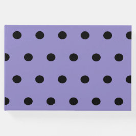 Visitas Livro de Convidados da bolinhas (Lavanda e Preto)