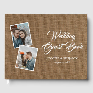 Visitas Livro de convidados da foto de casamento da Rustic