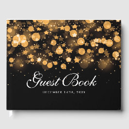 Visitas Livro de Convidados das Estrelas de Natal Dourado 