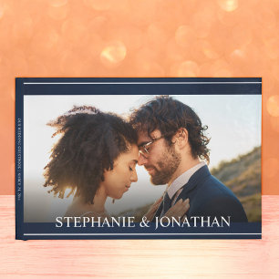 Visitas Livro de Convidados de Casamento Azul de Foto do M