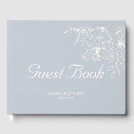 Visitas Livro de Convidados de Casamento Azul Dusty