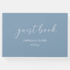 Visitas Livro de Convidados de Casamento Azul Dusty