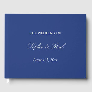 Visitas Livro de Convidados de Casamento Azul Escuro Elega