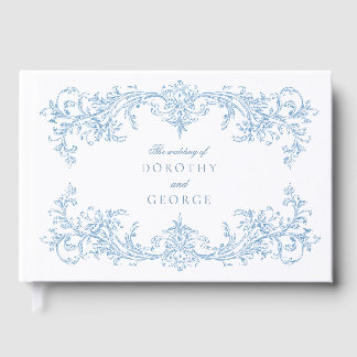 Visitas Livro de Convidados de Casamento Azul Vitoriano Du