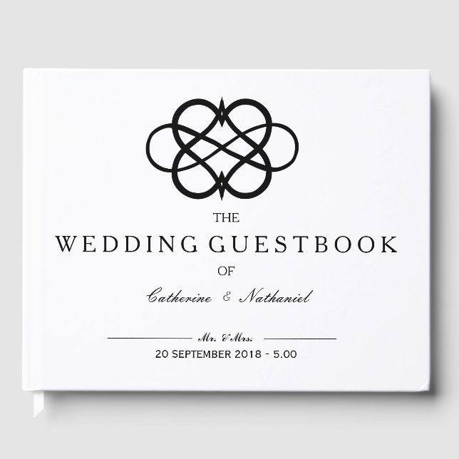 Visitas Livro de Convidados de Casamento Cardíaco Simples  (Frente)