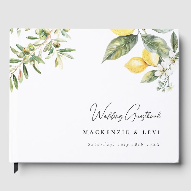 Visitas Livro de Convidados de Casamento de Aquarelas Eleg (Frente)