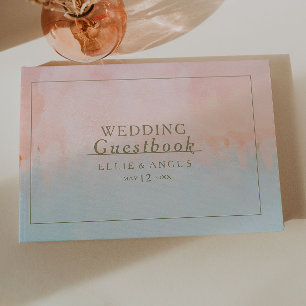 Visitas Livro de Convidados de Casamento de Cores de Água