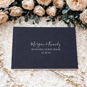 Visitas Livro de Convidados de Casamento de Folha Azul de