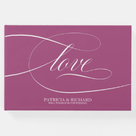 Visitas Livro de Convidados de Casamento de Gabinetes Rosa