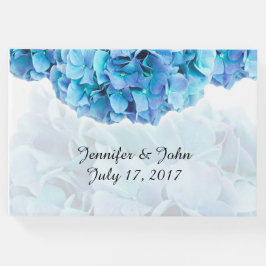 Visitas Livro de Convidados de Casamento de Hydrangea Azul