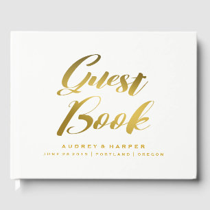Visitas Livro de Convidados de Casamento de Mármore de Fol