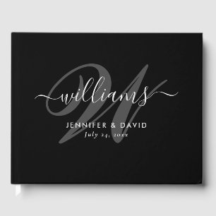 Visitas Livro de Convidados de Casamento de Monograma de S