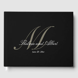 Visitas Livro de Convidados de Casamento de Monograma de S