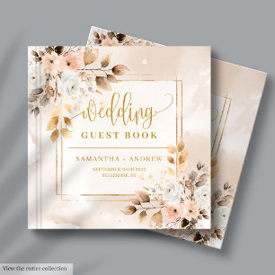 Visitas Livro de Convidados de Casamento de Outono Dourado