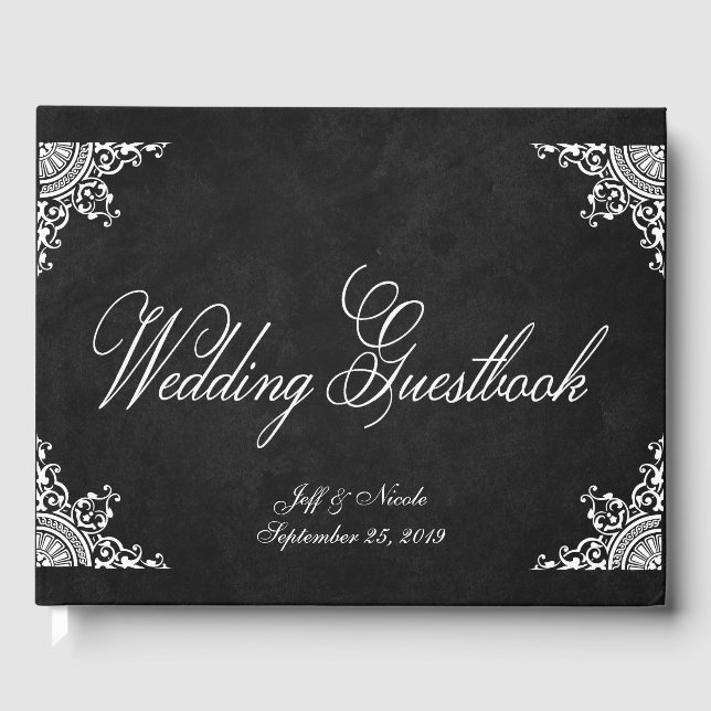 Visitas Livro de Convidados de Casamento de Quadro Negro R (Frente)