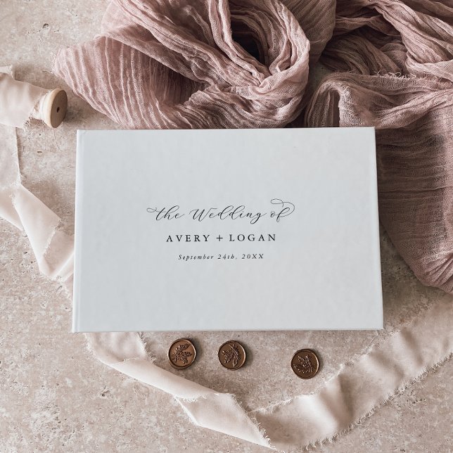 Visitas Livro de Convidados de Casamento de Script Elegant (Criador carregado)