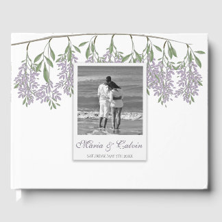 Visitas Livro de Convidados de Casamento de Wisteria Pinta