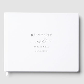 Visitas Livro de Convidados de Casamento Elegante Minimali