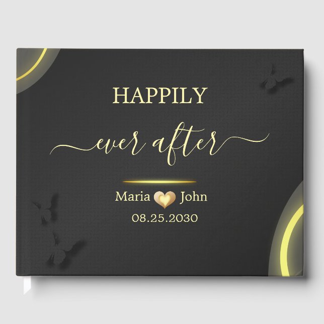 Visitas Livro de Convidados de Casamento Elegante Personal (Frente)