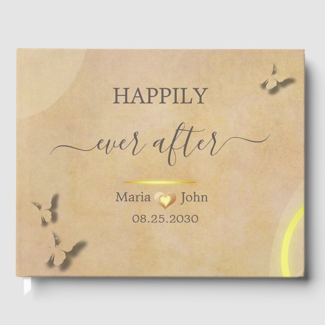 Visitas Livro de Convidados de Casamento Elegante Personal (Frente)