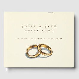 Visitas Livro de Convidados de Casamento eterno com Anéis 