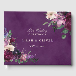 Visitas Livro de Convidados de Casamento Floral de EggPlan