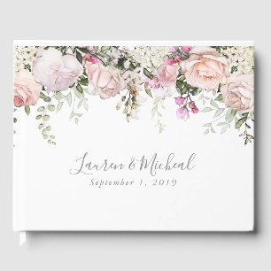 Visitas Livro de Convidados de Casamento Floral de Primave