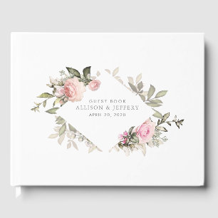 Visitas Livro de Convidados de Casamento Floral Primavera