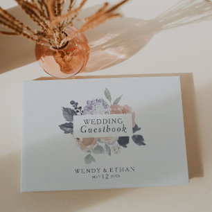 Visitas Livro de Convidados de Casamento Floral Simples Ru