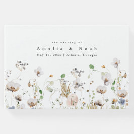 Visitas Livro de Convidados de Casamento Floral Watercolor