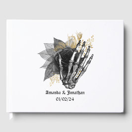 Visitas Livro de Convidados de Casamento Gótico Floral Pre