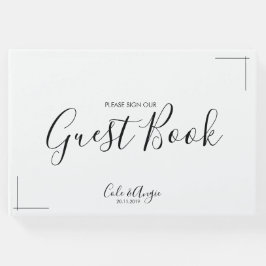 Visitas Livro de Convidados de Casamento Minimalista com F